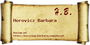 Horovicz Barbara névjegykártya