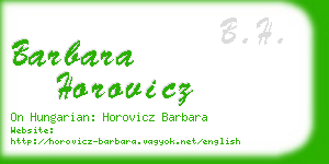 barbara horovicz business card